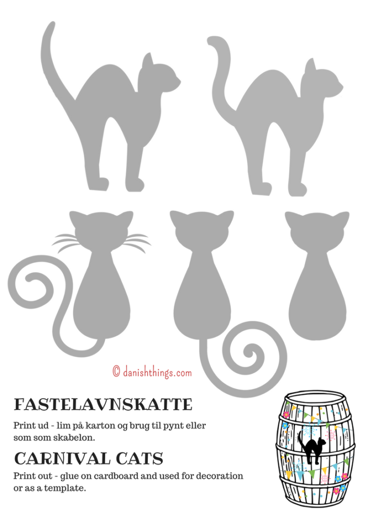 Carnival Cats for decoration and as templates - Danish Things