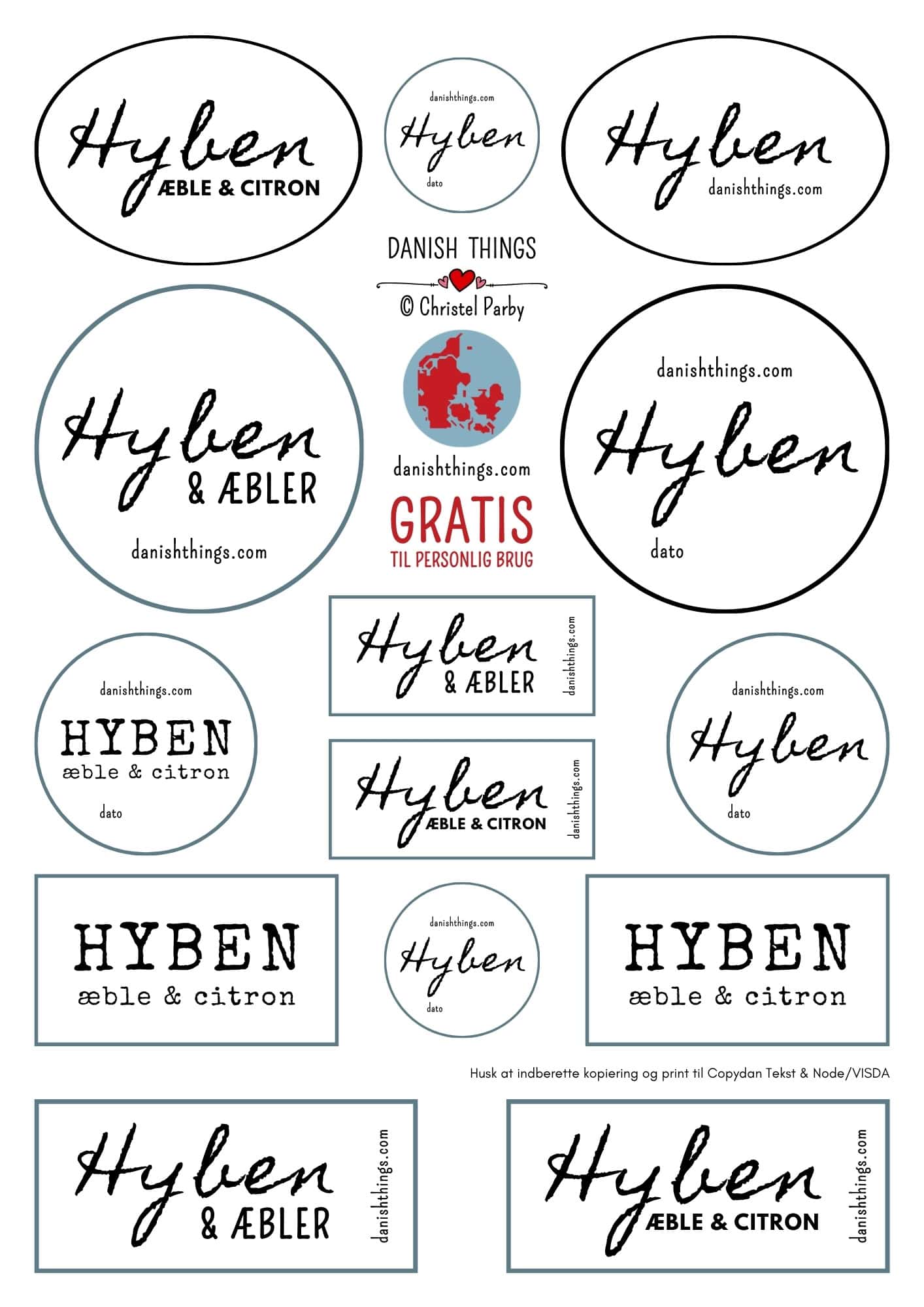Hybenmarmelade med æbler og citron Print gratis etiketter. Få opskriften på den lækreste marmelade med hyben, æbler og citron. En skøn efterårsmarmelade, hvor hyben giver smag og farve, og æblerne giver fylde og citronen tilføre parfume og kant. Lav marmeladen, udskriv de gratis etiketter og lim dem på – find det hele på danishthings.com © Christel Parby #DanishThings #æblemarmelade #hybenmarmelade #citron #hjemmelavetmarmelade #efterårsmad #sanke #gratisprint #etiketter #diy #hjemmelavetgave