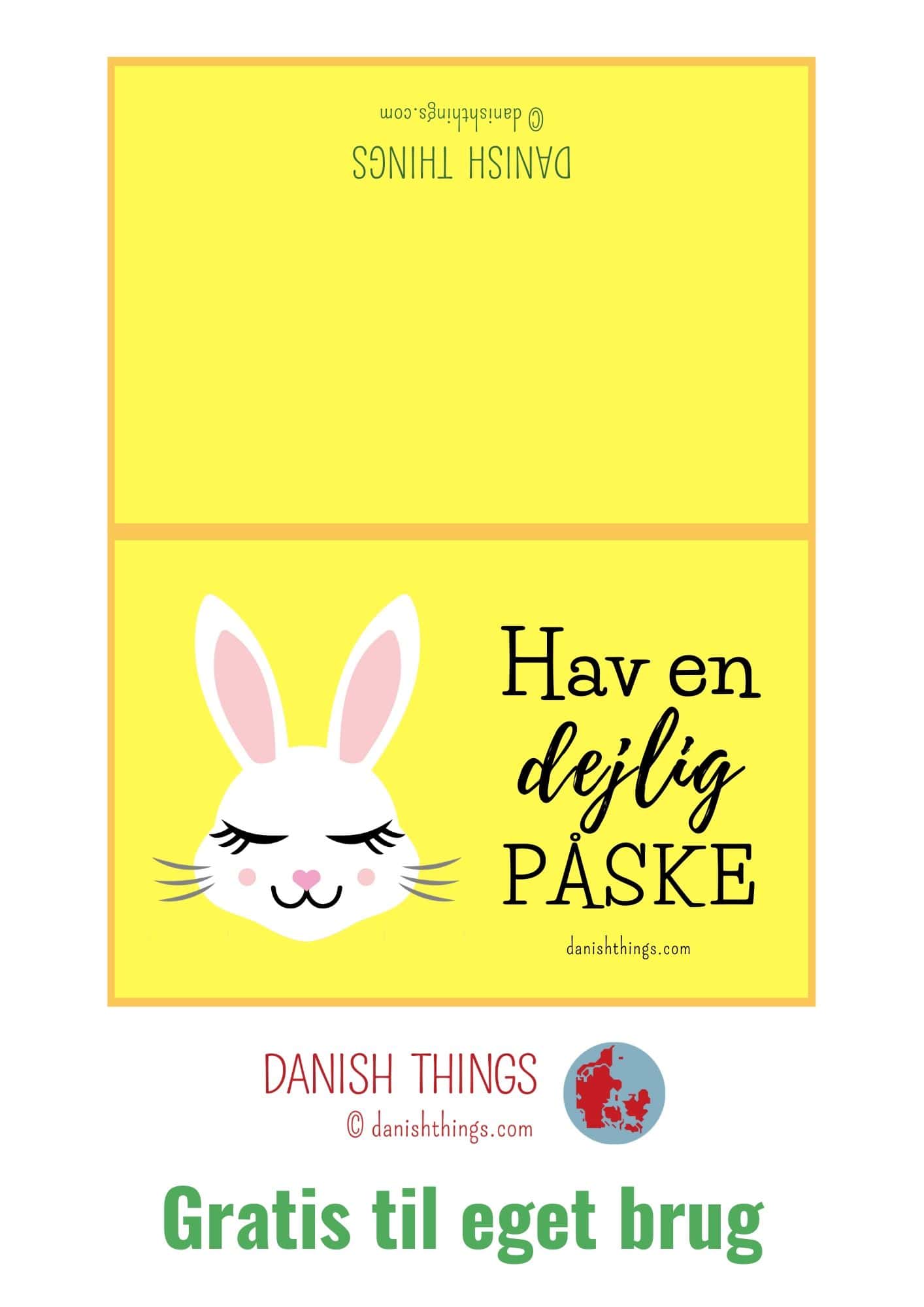 Påskehare kort - gratis påskekort - Danish Things