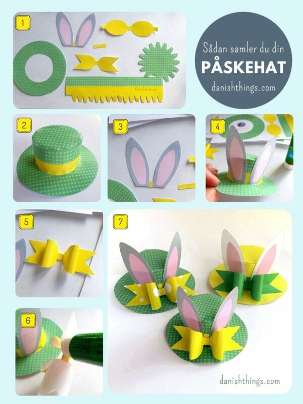 Påskehat af papir – en påskehare dekoration - Danish Things