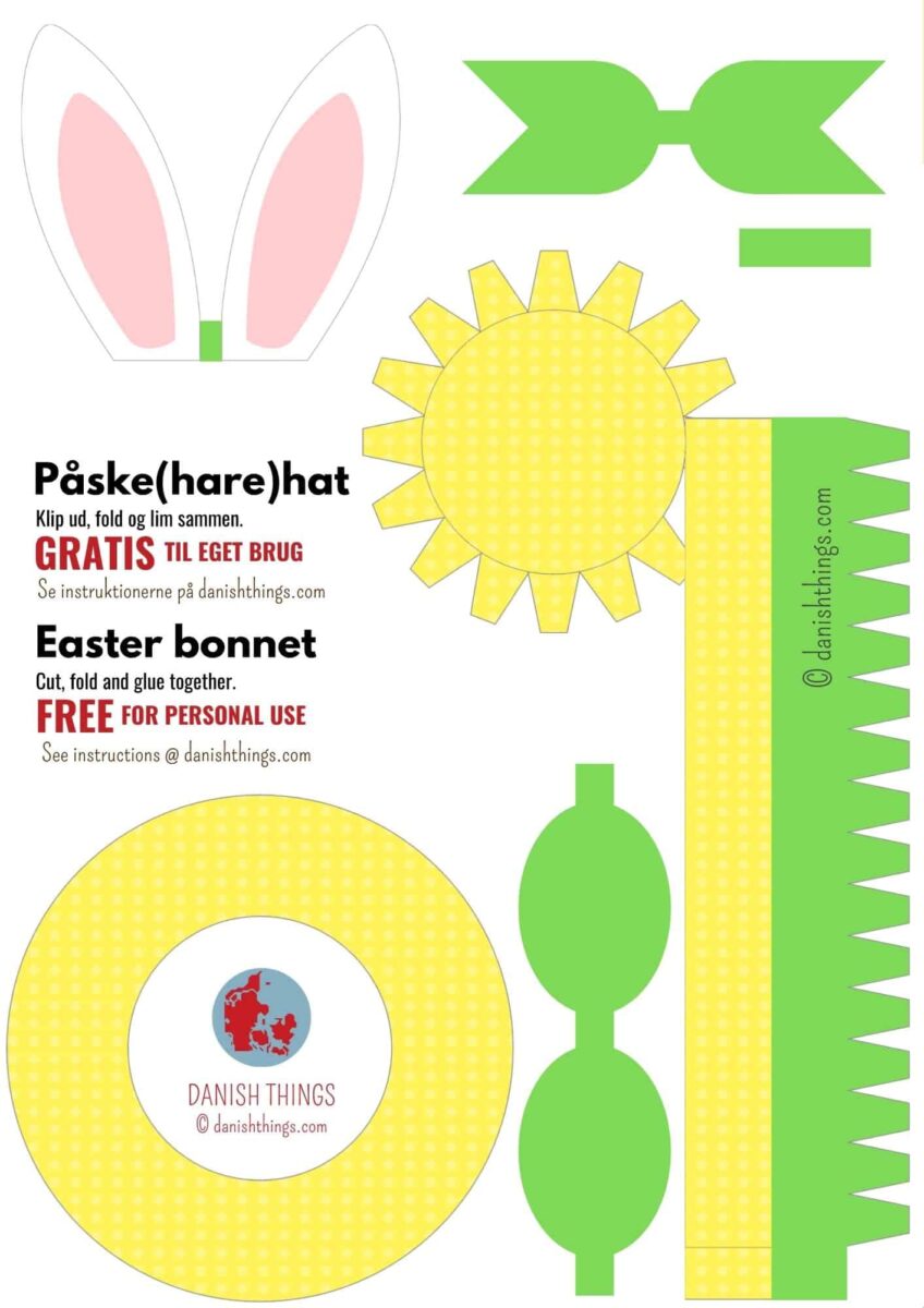 Påskehat af papir – en påskehare dekoration - Danish Things