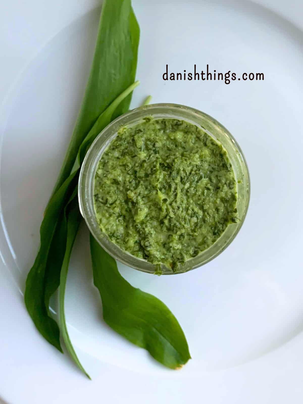 Lav ramsløgspesto af pulpen fra din ramsløgsolie. En nem måde at stoppe madspild og få ekstra smag i pasta, sandwich og dressinger. © Christel Parby - danishthings.com #DanishThings #ramsløg #ramsløgsolie #SpisForåret #SpisNaturen #ramsløgspesto #ramsløgspasta #StopMadspild #GrønOlie #urteolie