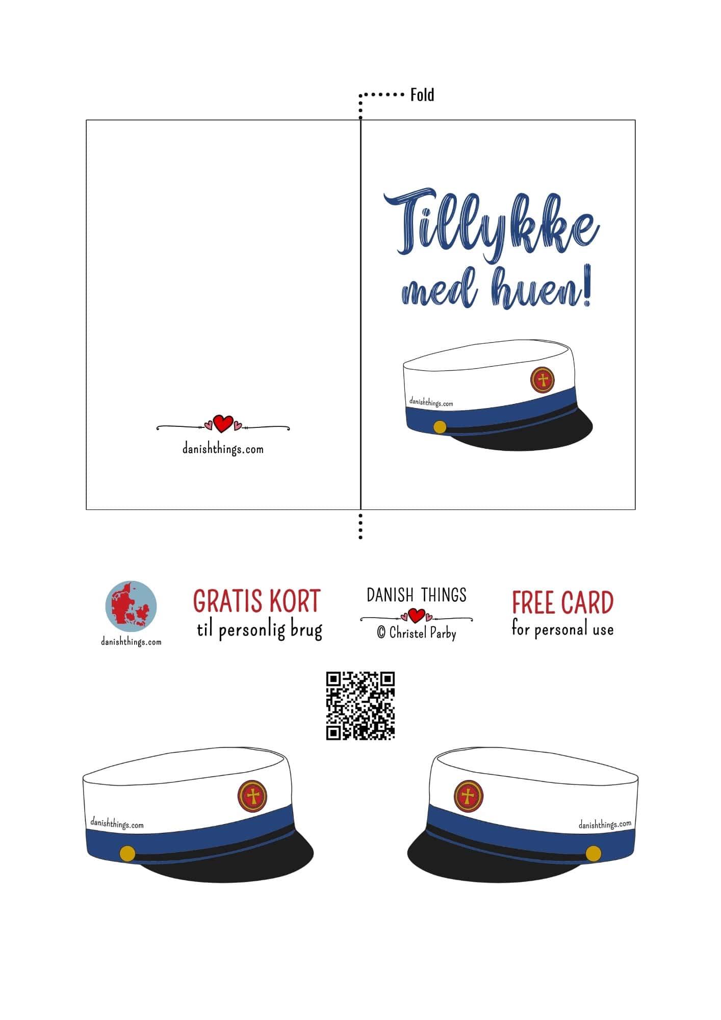 "Tillykke med huen" kort og studenterhue flag til print Print et "Tillykke med huen" kort til DIN student. Du kan også printe studenterhue-flag til kransekagen, vandmelonen, buketten, borddekorationen og meget mere. Vælg mellem kort og flag i rød, blå og "farv selv". Find de gratis print på danishthings.com © Christel Parby #DanishThings #tillykkemedhuen #studenterkort #gratisprint #student #studenterhue #tillykke #kageflag #studenterflag