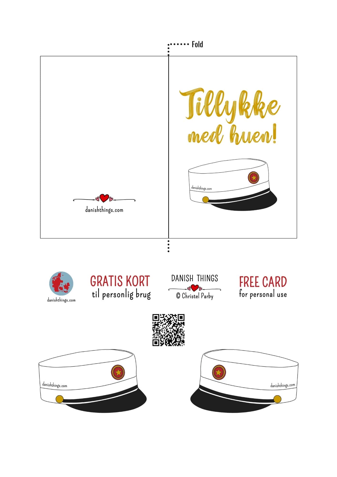 "Tillykke med huen" kort og studenterhue flag til print Print et "Tillykke med huen" kort til DIN student. Du kan også printe studenterhue-flag til kransekagen, vandmelonen, buketten, borddekorationen og meget mere. Vælg mellem kort og flag i rød, blå og "farv selv". Find de gratis print på danishthings.com © Christel Parby #DanishThings #tillykkemedhuen #studenterkort #gratisprint #student #studenterhue #tillykke #kageflag #studenterflag