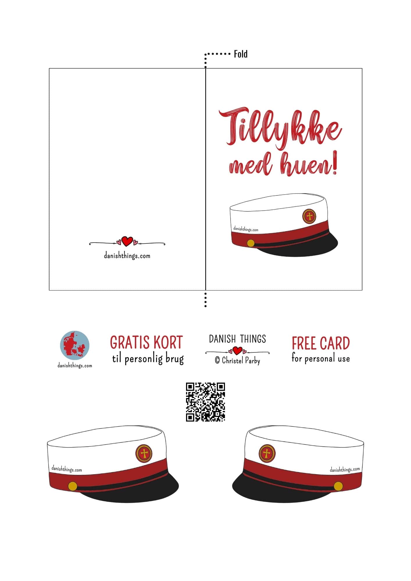 "Tillykke med huen" kort og studenterhue flag til print Print et "Tillykke med huen" kort til DIN student. Du kan også printe studenterhue-flag til kransekagen, vandmelonen, buketten, borddekorationen og meget mere. Vælg mellem kort og flag i rød, blå og "farv selv". Find de gratis print på danishthings.com © Christel Parby #DanishThings #tillykkemedhuen #studenterkort #gratisprint #student #studenterhue #tillykke #kageflag #studenterflag