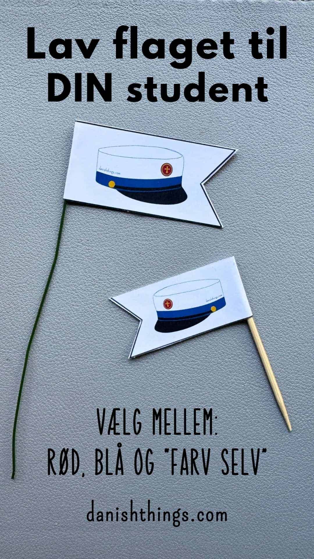 "Tillykke med huen" kort og studenterhue flag til print Lav dine egne studenterhue-flag til kransekagen, vandmelonen, buketten eller borddekorationen. Du får 10 splitflag i tre størrelser – klar til cocktailpind og ståltråd. Find de gratis print på danishthings.com © Christel Parby #DanishThings #tillykkemedhuen #studenterkort #gratisprint #student #studenterhue #tillykke #kageflag #studenterflag