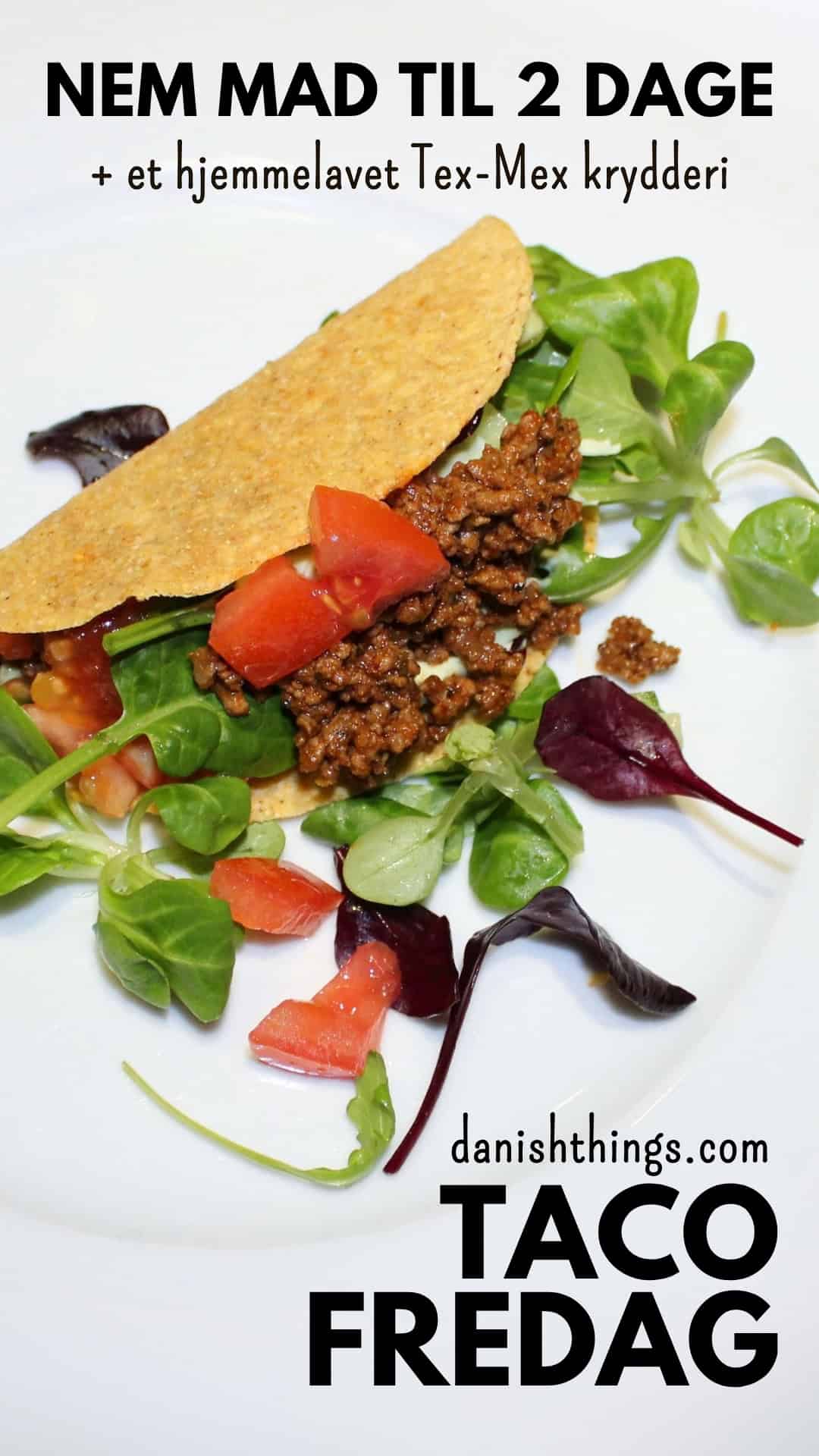 Taco fredag – nem mad til to dage 1 Taco fredag – nem mad til to dage 1. Her får du opskriften på en kødsovs med en hjemmelavet Tex-Mex-krydderiblanding og en avocadocreme som tilbehør. Den anden halvdel af kødsovsen bruges i en chiligryde i morgen. Find opskrifter, gratis print og inspiration til årets gang på danishthings.com © Christel Parby #DanishThings #taco #tacos #nemMad #MadTil2dage #TexMex #nem #aftensmad #hjemmelavet #krydderiblanding #madfrabunden #TexMexkrydderi #TexMexkrydderiblanding #blandingskrydderi #mad #detsaltekøkken #avocado #avokado #avocadocreme